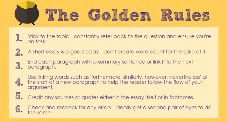 rules of writing essay in english