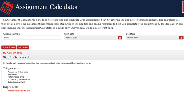 assignment calculator uow